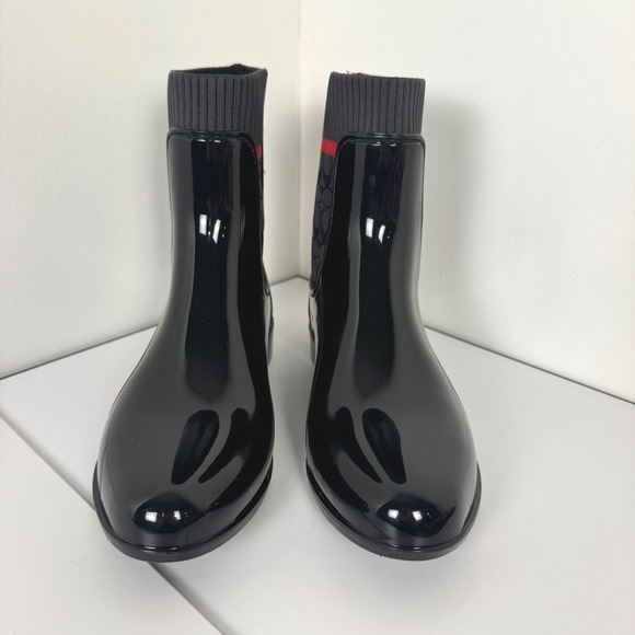 Women's Coach Rivington Rain Booties Black Rubber Boots Sz 7 Slip On - Picture 6 of 15